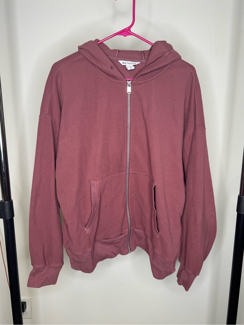 Athleta womens Mauve Zip-Up Hoodie Jacket